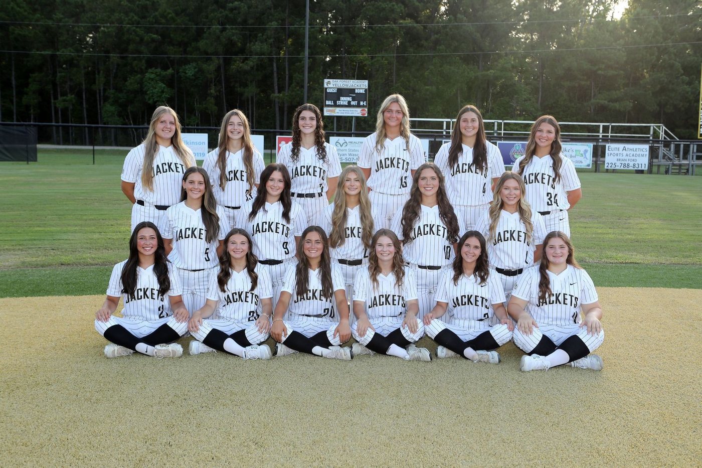 Oak Forest Academy Yellow Jackets softball team photo, 2025 season